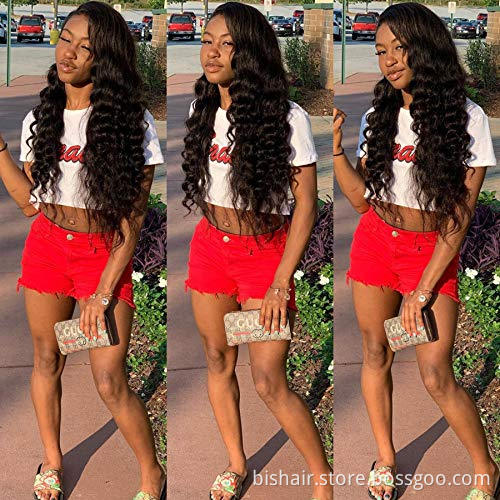 Brazilian real hair loose deep wave lace front wig real human hair suitable for women 150% density (26 inches, 13x4) wholesale